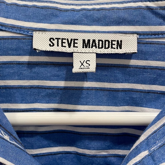 Steve Madden Knot Waist Striped Shirt Dress - XS - Picture 3 of 7